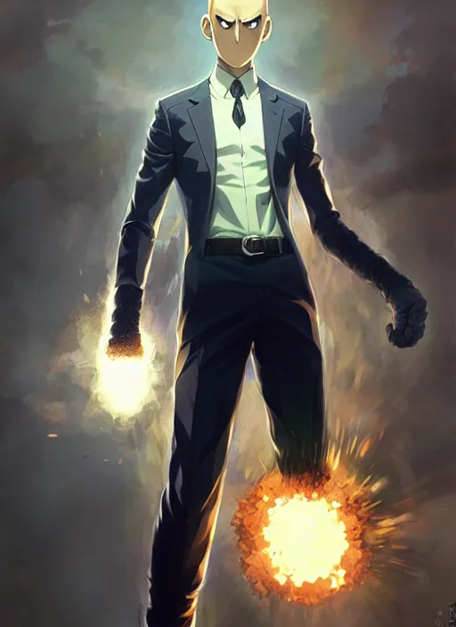 Image similar to gigachad luigi as one punch man in a suit, fantasy character portrait, ultra realistic, concept art, intricate details, highly detailed by greg rutkowski, ilya kuvshinov, gaston bussiere, craig mullins, simon bisley