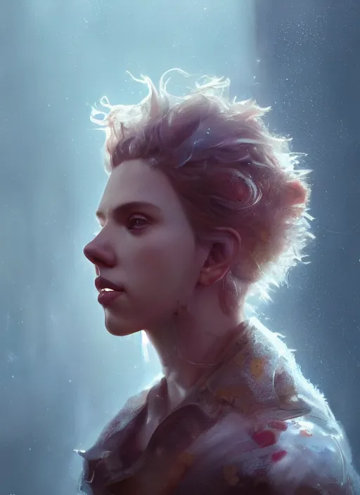 Prompt: a beautiful portrait of scarlett johansson as lion. character design by cory loftis, fenghua zhong, ryohei hase, ismail inceoglu and ruan jia. volumetric light, detailed, rendered in octane