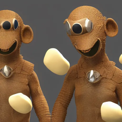 Prompt: sifl and olly, 3 d render, zbrush, detailed textures