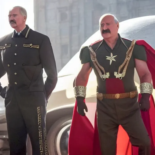 Image similar to Alexander Lukashenko in Avengers: The Kang Dynasty, cinematic still