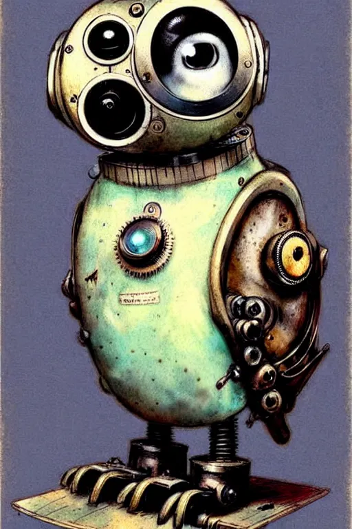 Image similar to (((((1950s steampunk robot owl . muted colors.))))) by Jean-Baptiste Monge !!!!!!!!!!!!!!!!!!!!!!!!!!!