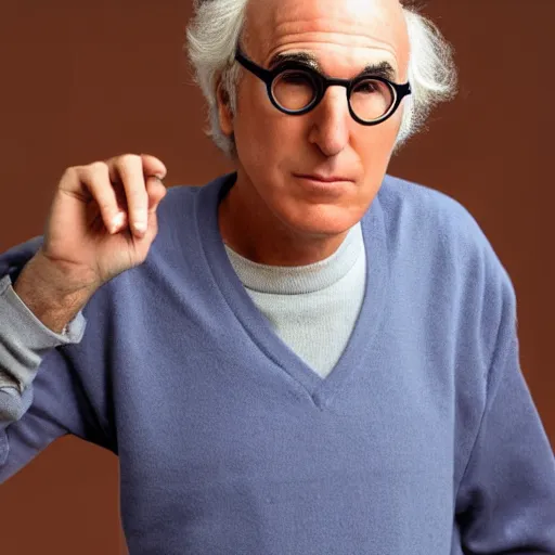 Image similar to larry david in a body of a baby