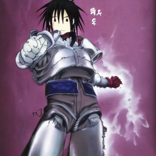 Image similar to ling from full metal alchemist. by yoshitaka amano.