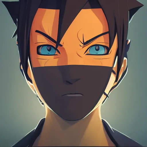 Image similar to face icon stylized minimalist naruto, loftis, cory behance hd by jesper ejsing, by rhads, makoto shinkai and lois van baarle, ilya kuvshinov, rossdraws global illumination