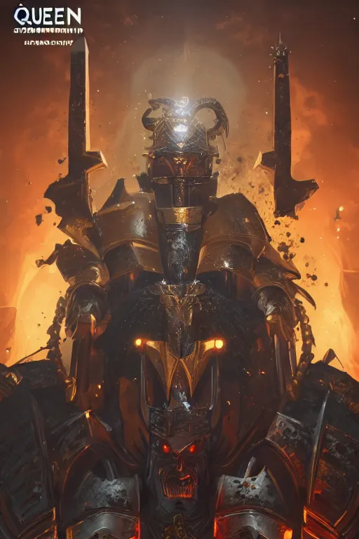 Image similar to queen portrait heros warhammer 4 0 k horus heresy fanart - the primarchs emperor by johannes helgeson animated with vfx concept artist & illustrator global illumination ray tracing hdr fanart arstation zbrush central hardmesh 8 k octane renderer comics stylized