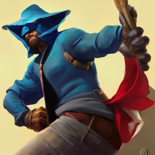 Image similar to greg manchess portrait painting of orko as overwatch character, medium shot, asymmetrical, profile picture, organic painting, sunny day, matte painting, bold shapes, hard edges, street art, trending on artstation, by huang guangjian and gil elvgren and sachin teng