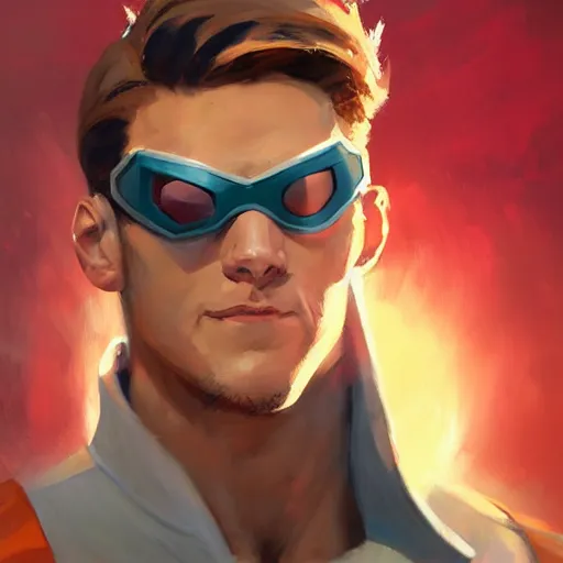 Prompt: greg manchess portrait painting of scott summers aka cyclops as overwatch character, medium shot, asymmetrical, profile picture, organic painting, sunny day, matte painting, bold shapes, hard edges, street art, trending on artstation, by huang guangjian and gil elvgren and sachin teng