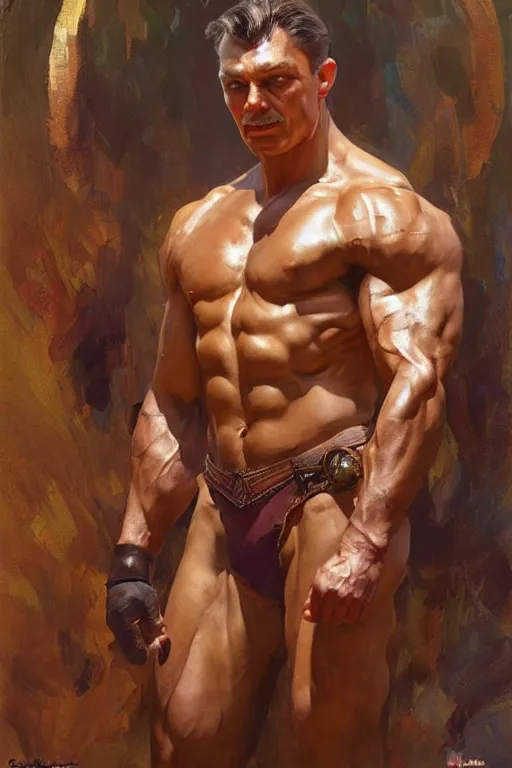 Image similar to muscular viktor orban, highly detailed painting by gaston bussiere, craig mullins, j. c. leyendecker 8 k