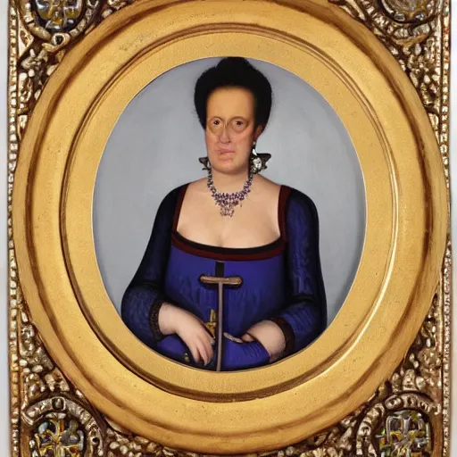 Image similar to portrait of nepoloma, duchess of nenetia. she is 5 5. in russian style