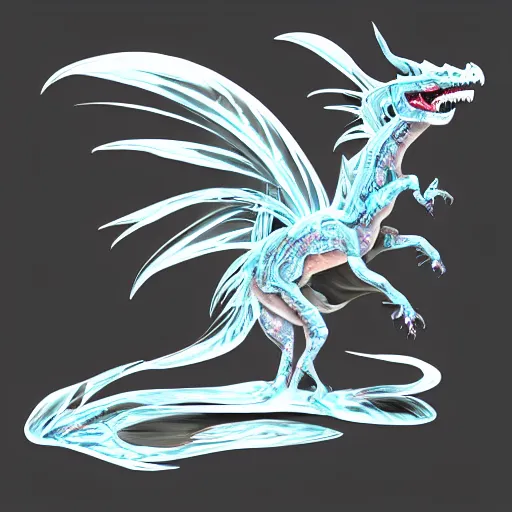 Image similar to a transparent wind dragon, photorealistic.