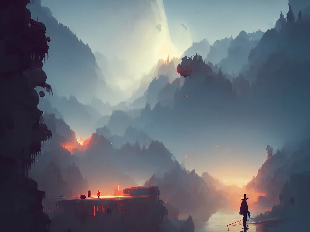 Image similar to heaven and hell by atey ghailan, ismail inceoglu, michal lisowski, artstation, volumetric light, high detail, reflections, perfect, concept art, hdr, 4 k