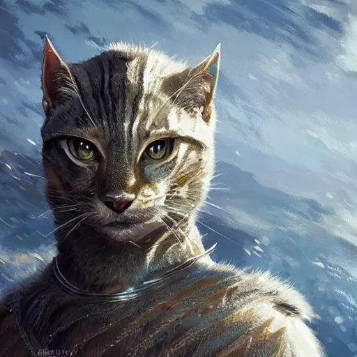 Prompt: portrait of khajit wearing diamond armor from the future,digital art,ultra realistic,ultra detailed,art by greg rutkowski,dramatic