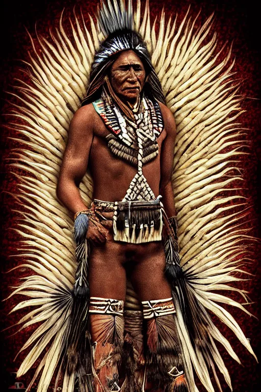 Prompt: the figure of a native american made out of corn, highly detailed, digital art, sharp focus, trending on art station, anime art style