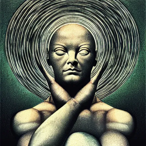 Prompt: grainy noise and spray effect super conceptual figurative post - morden monumental figurative portrait made by william blake, highly conceptual figurative art, intricate detailed illustration, illustration sharp geometrical detail, vector sharp graphic, controversial, manga 1 9 9 0
