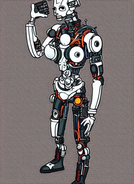 Image similar to a cyborg in the style of bailly alice