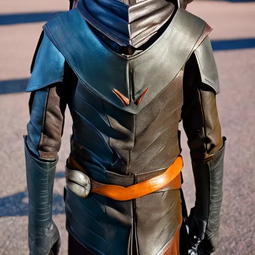 Image similar to DC's character Robin leather costume as Frodo, dslr photo