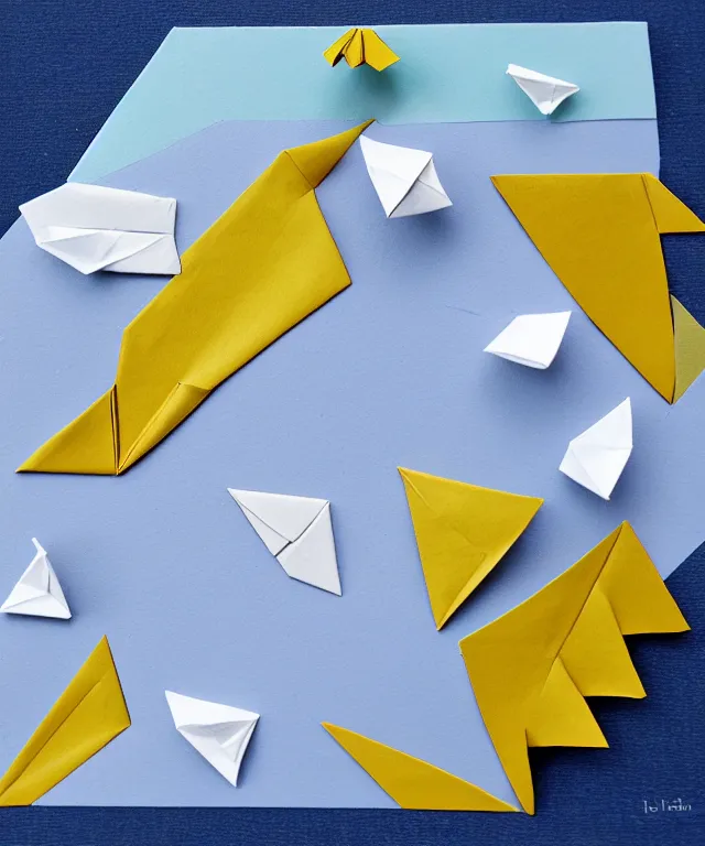Prompt: origami landscape