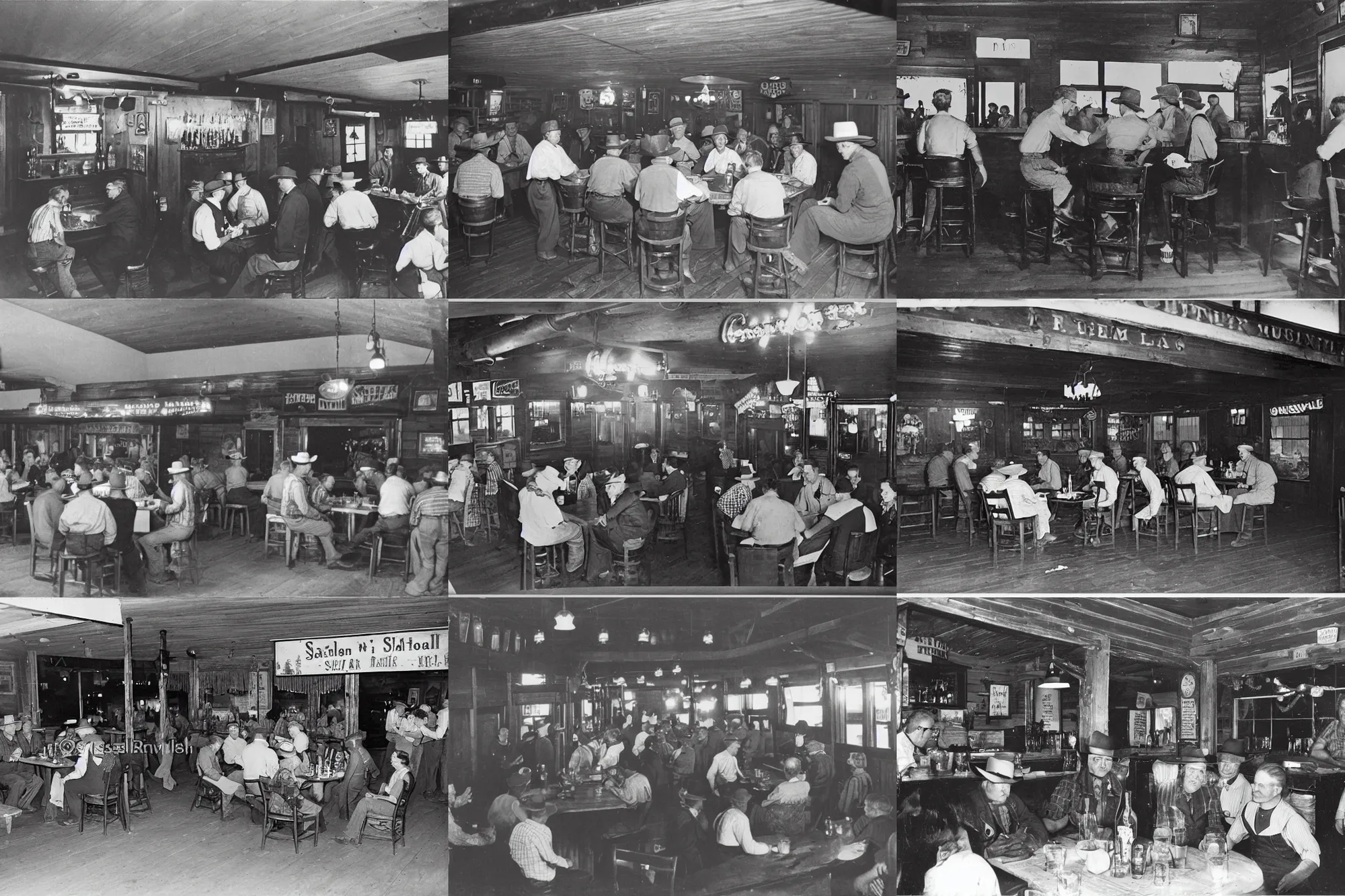 Prompt: Saturday night in a saloon, Craigville, Minn., September 1937, by Russell Lee