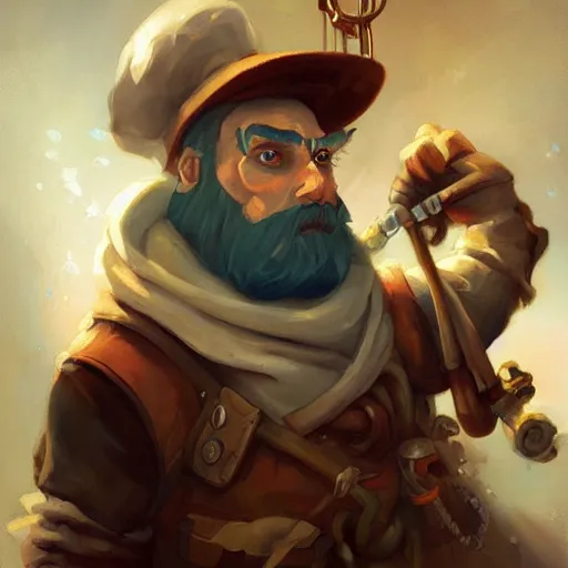 Image similar to beautiful plumber portrait cinematic by peter mohrbacher