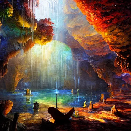 Image similar to underground lake cryengine render by android jones, james christensen, rob gonsalves, leonid afremov and tim white