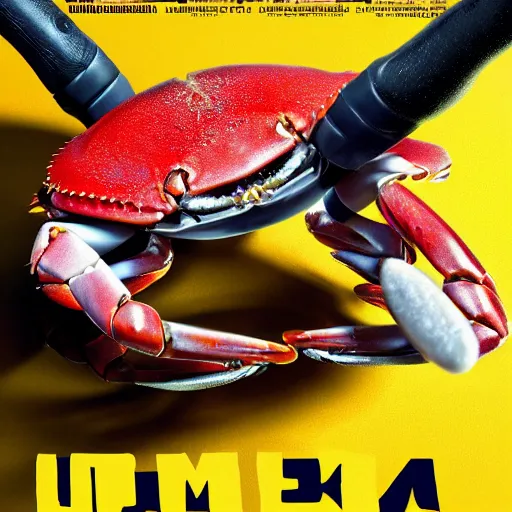 Image similar to (((((((( product photo of a hammer mixed with crab : concept : 8K UHD : 2023 promotional poster !!!!!!