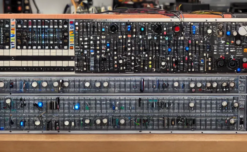 Image similar to the most epic eurorack modular synthesizer of all time