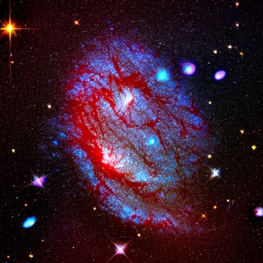 Image similar to hand-shaped galaxy, taken by a telescope, 4K, 8K, Universe, HDR, digital art