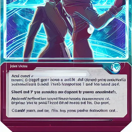 Prompt: Card game illustration, Android Netrunner