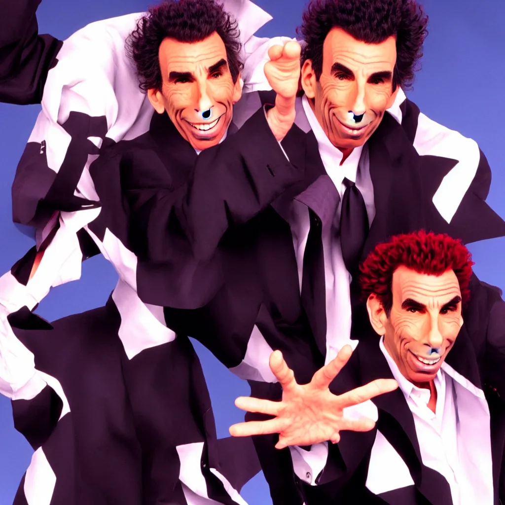 Image similar to michael richards stand up in the style on anime