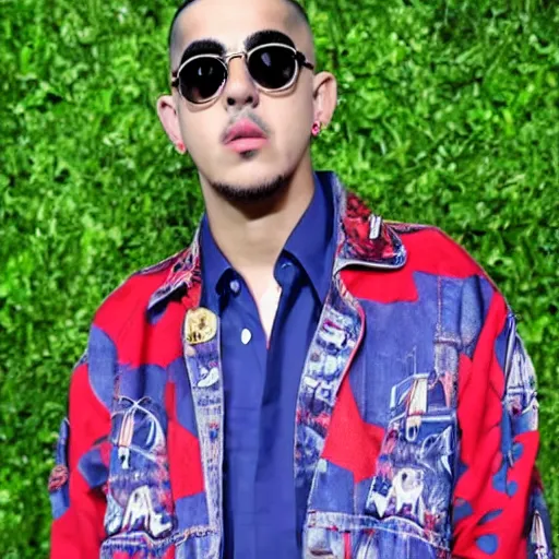 Prompt: a photo of Benito Antonio Martínez Ocasio, artistically known as Bad Bunny, is a Puerto Rican rapper, singer, songwriter and actor. His style of music is generally defined as Latin trap and reggaeton, but he has also performed other genres such as rock, kizomba, and soul