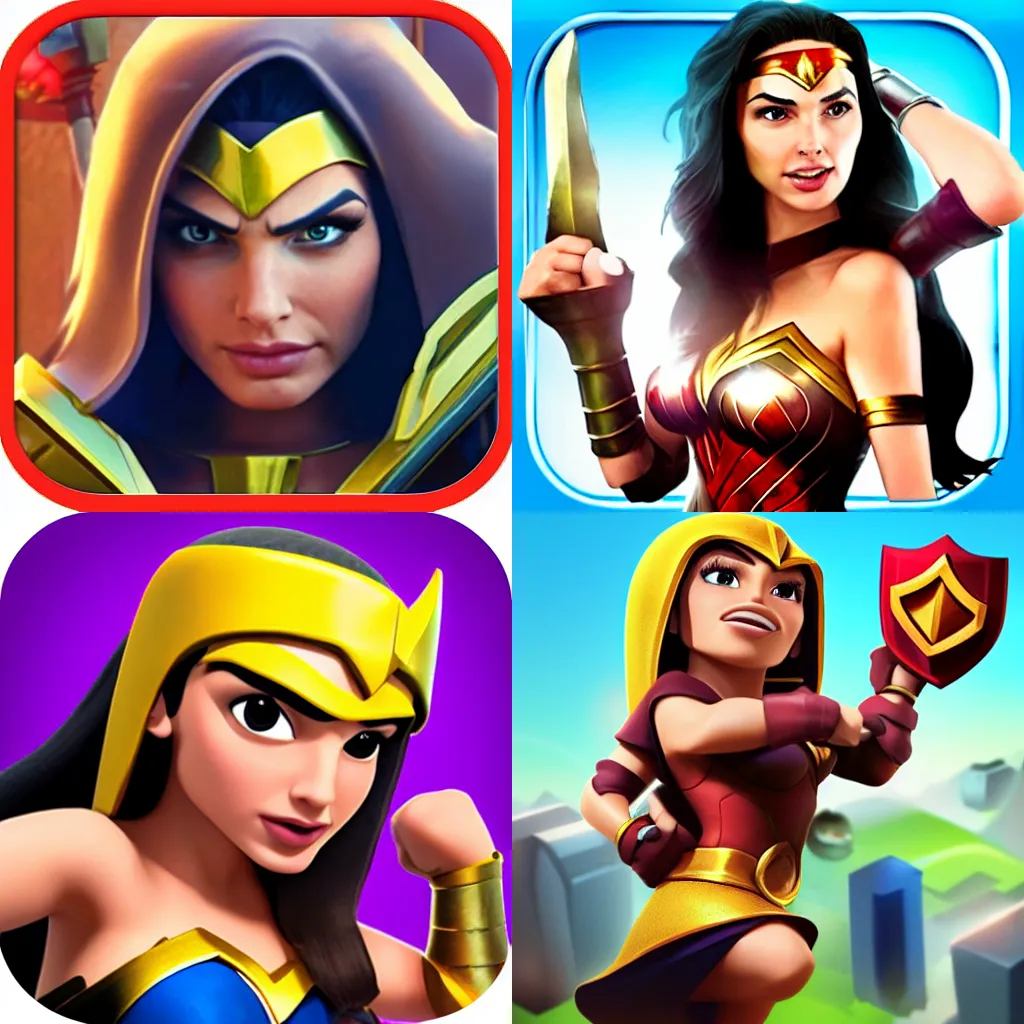 Prompt: clash of clans icon gal gadot