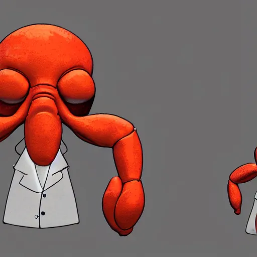 Image similar to Dr. Zoidberg , concept art, trending on artstation 3D.