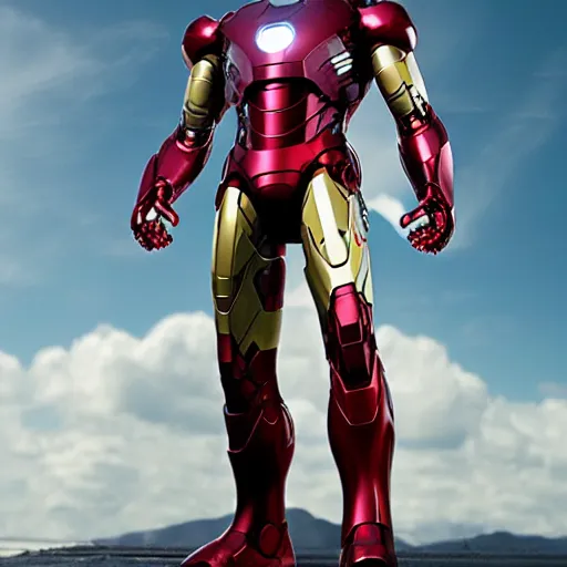 Prompt: iron man suit powered down, 4k realistic photo