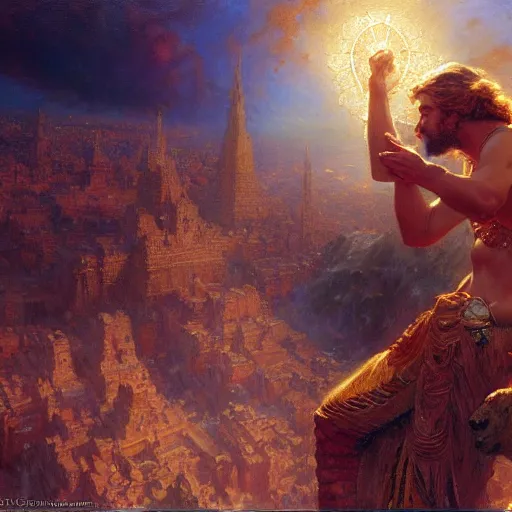 Prompt: creator of the world, highly detailed painting by gaston bussiere, craig mullins, j. c. leyendecker, 8 k