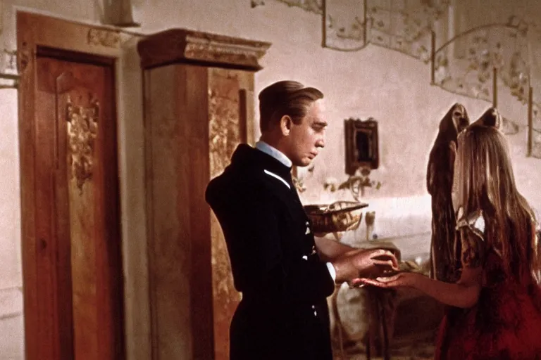 Prompt: still image from the sound of music by david cronenberg