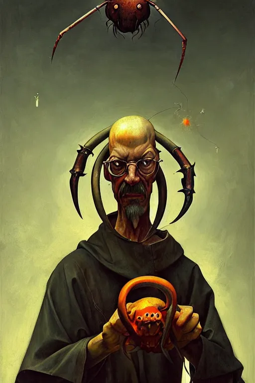 Image similar to hieronymus bosch, greg rutkowski, anna podedworna, painting of gordon freeman holding a headcrab