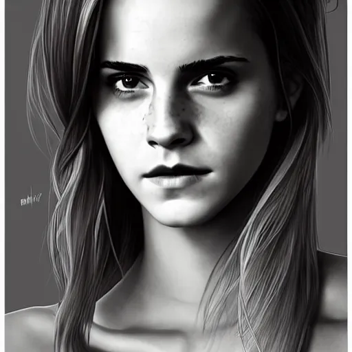 Image similar to emma watson, au naturel, grey eyes, hyper detailed, digital art, trending in artstation, cinematic lighting, studio quality, smooth render, unreal engine 5 rendered, octane rendered, concept art, smooth, sharp focus, illustration, art by artgerm and greg rutkowski and alphonse mucha and ian sprigger and wlop and krenz cushart