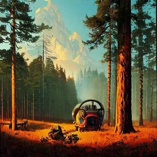 Prompt: an art piece by ivan shishkin and zacharias aagaard and simon stalenhag and dan mumford and josan gonzalez