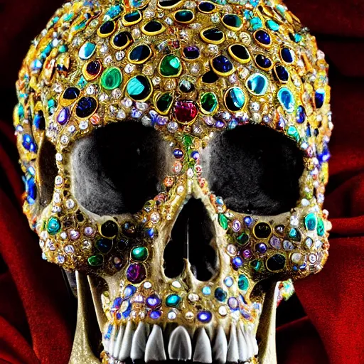 Image similar to a skull made of jewels, national geographic photograph, award-winning