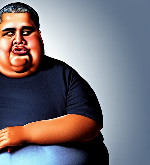 Prompt: close - up photograph of obese barack obama, double chin, triple chin, 8 k, 4 k, high quality