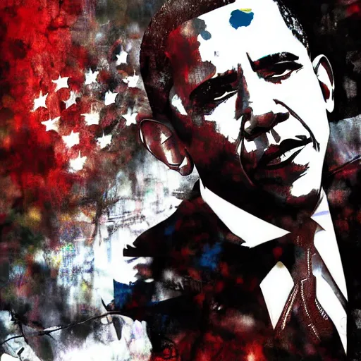 Image similar to president barack obama by yoji shinkawa game cover high quality digital art