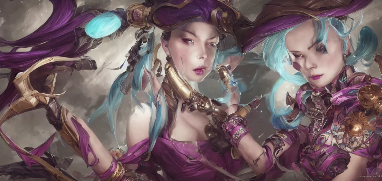 Image similar to Jinx From the series Arcane, League of Legends, elegant, highly detailed, digital painting, artstation, concept art, smooth, sharp focus, illustration, ArtStation, art by artgerm and greg rutkowski and alphonse mucha and J. C. Leyendecker and Edmund Blair Leighton and Katsuhiro Otomo and Geof Darrow and Phil hale and Ashley wood and Ilya repin and Charlie Bowater