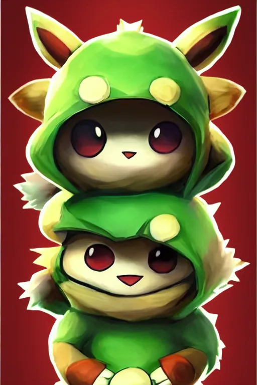 Image similar to teemo, a pokemon card of teemo, pokemon card scan