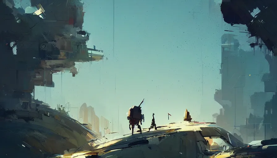 Image similar to concept art by jama jurabaev and ismail inceoglu and sparth, creative enviroment with creative shapes in the terrain, cel shaded, cinematic shot, trending on artstation, high quality, brush stroke