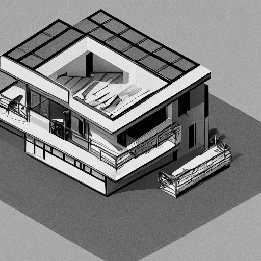 Prompt: a jennifer lawrence as a house, isometric architectural illustration, hdr photorealism