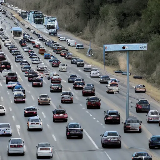 Prompt: freeway overrun with violinists, photo, detailed, 4k