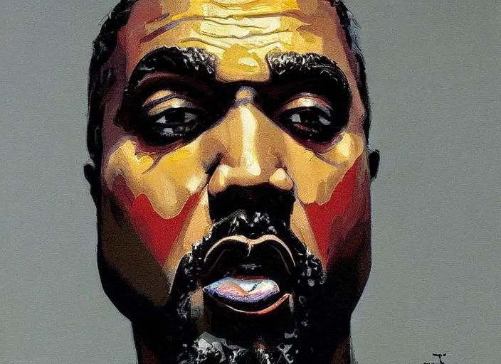 Image similar to a highly detailed beautiful portrait of kanye west as the joker, by gregory manchess, james gurney, james jean