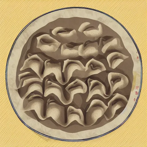 Image similar to shanghai xiao long bao, digital art, style of traditional chinese painting