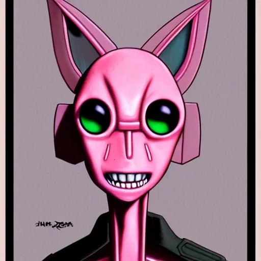 Prompt: a portrait of invader zim by jim burns