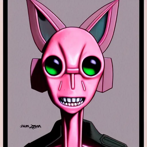 Image similar to a portrait of invader zim by jim burns